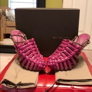 Bottega Veneta Ankle Tie Wedge Sandals